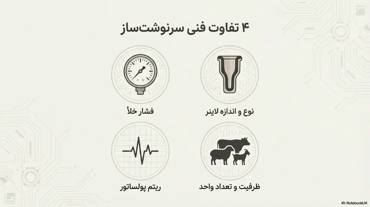 4 تفاوت دستگاه شیردوش گوسفند و دستگاه شیردوش بز