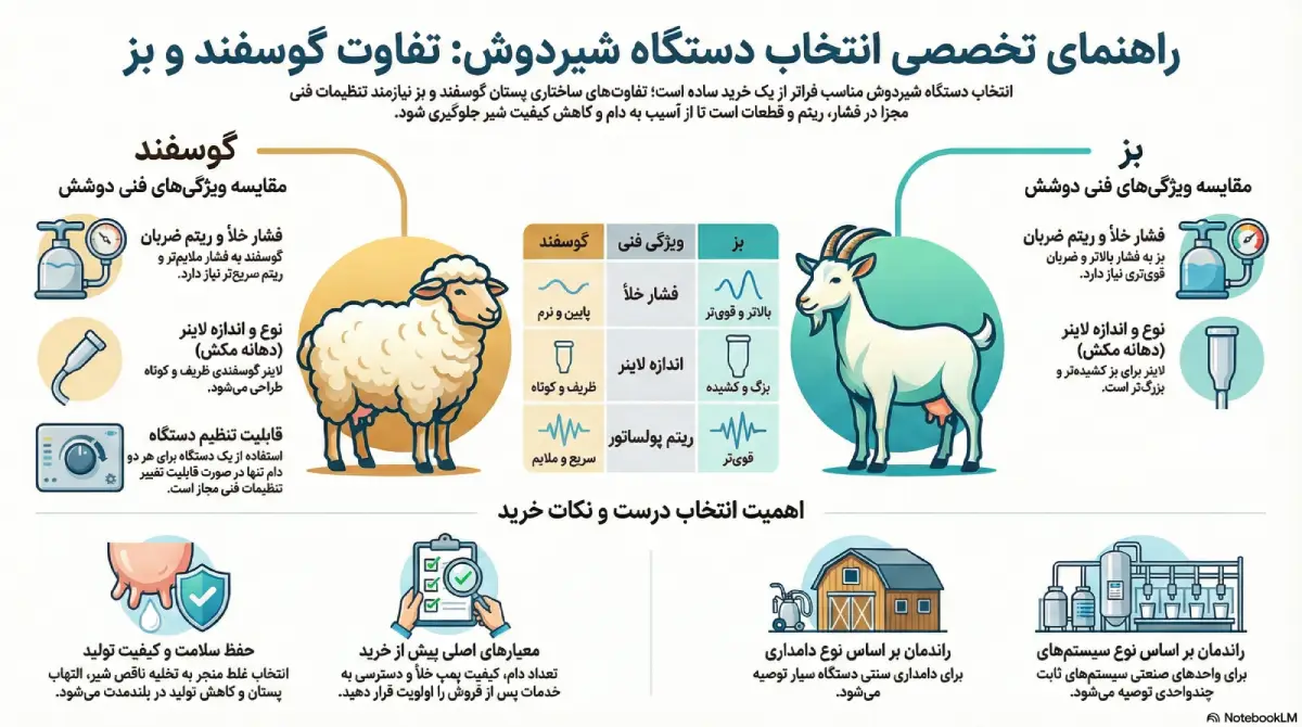 راهنمای تخصصی انتخاب دستگاه شیردوش گوسفند و بز