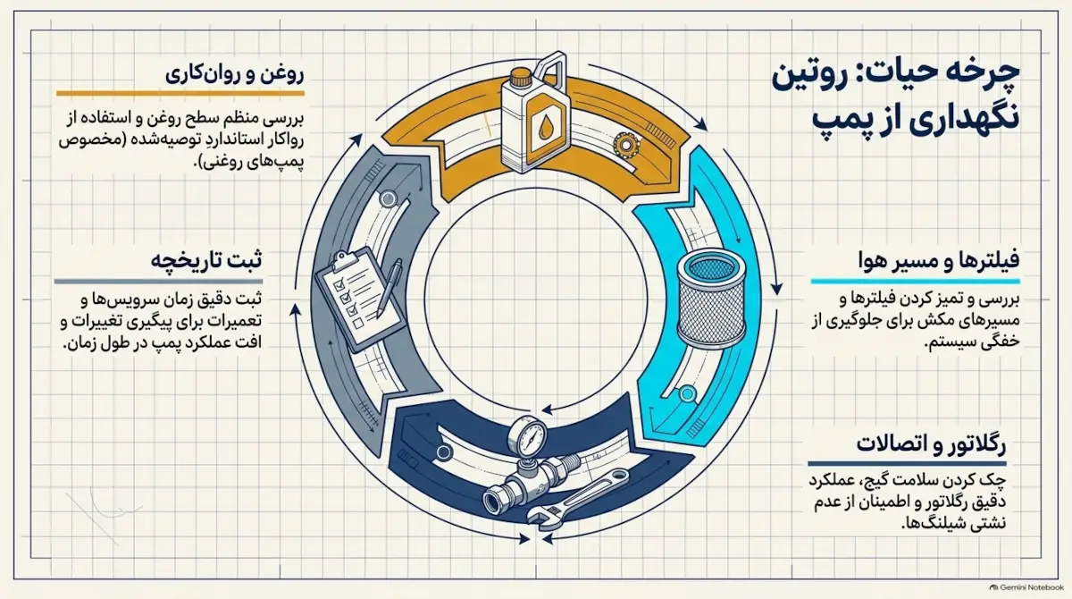 نگهداری از پمپ خلا دستگاه شیردوش