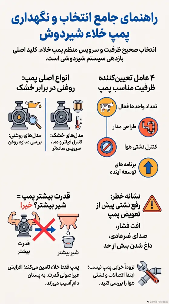 راهنمای پمپ خلاء شیردوش